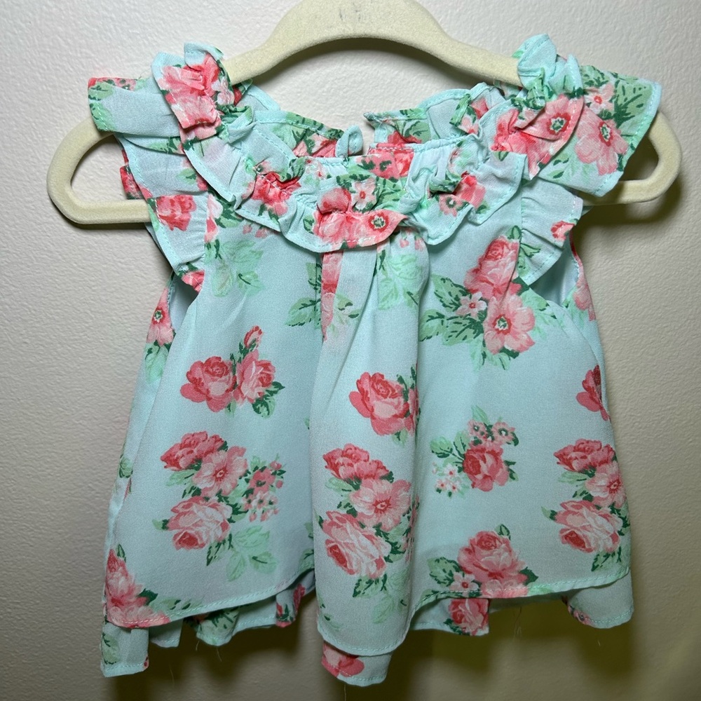 Janie & Jack Baby Girl Floral Two Piece Set Size 3-6 Months